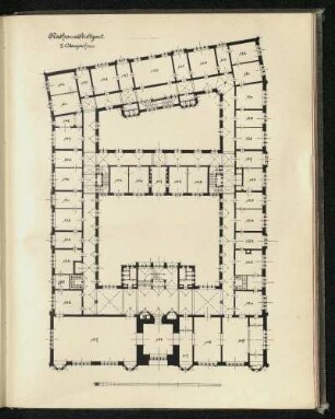 Rathaus Stuttgart. 2. Obergeschoss. Grundriss