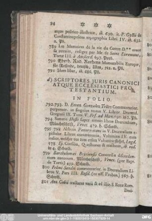 d) Scriptores Iuris Canonici Atque Ecclesiastici Protestantium.