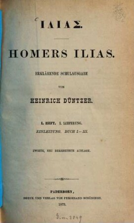 Homers Ilias, 1,1