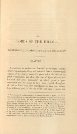 The lords of the hills; - a genealogical history of the Jummoo family