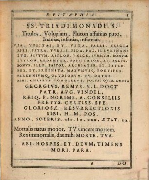 Epitaphia Augustana Vindelica : Ab Annis Fere Sexcentis Usq. Ad Nostram Aetatem Conquisita, 2. Ander Tail Augspurgerischer Grabschrifften