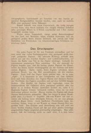 Das Druckpapier.