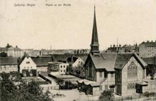Leipzig-Anger: Partie an der Kirche