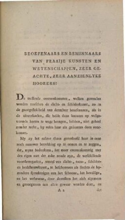 De voortreffelykhheid van den mensch in de beoefening der schoone Kunsten : lierzang