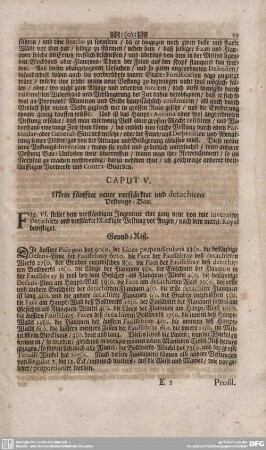CAPUT V. Mein fünffter neuer verstärkter und detachirter Vestungs-Bau.