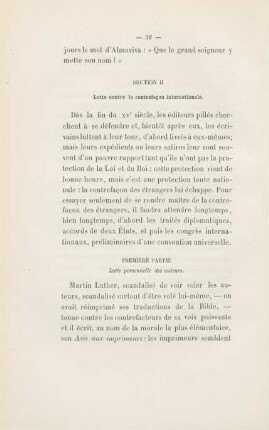 Section II. Lutte contre la contrefacon internationale