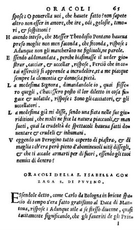 Oracoli Della S. Isabella Gonzaga S. di Pvvino.