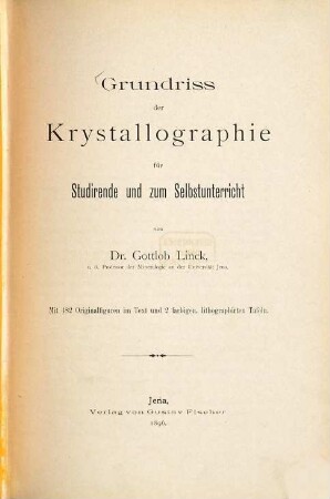 Grundriss der Krystallographie : für Studirende und zum Selbstunterricht