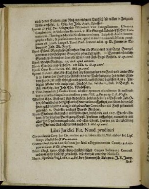 Libri Juridici Fut. Nund. prodituri