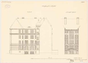 Amtsgericht, Elberfeld: Aufriss Westansicht 1:100