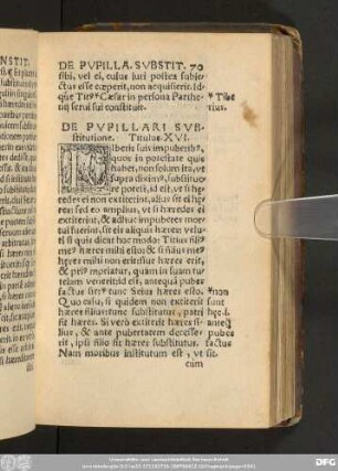 De Pupillari Substitutione. Titulus. XVI.