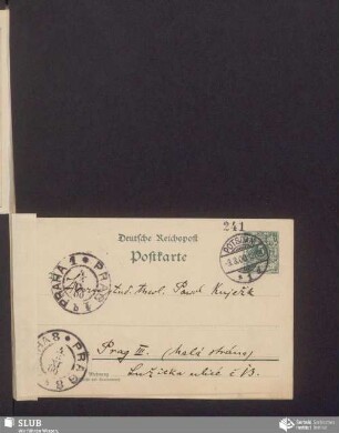 [dopisnica wot: Bogumił Šwjela, 03.03.1900]