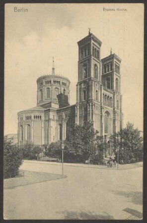 Ansichtskarte "Thomas Kirche", Schrägansicht