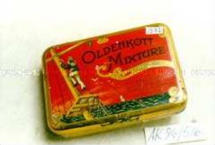 Blechdose für 50g Tabak "OLDENKOTT MIXTURE MILD" (Abbildung: auf den Mast kletternder rauchender Matrose)