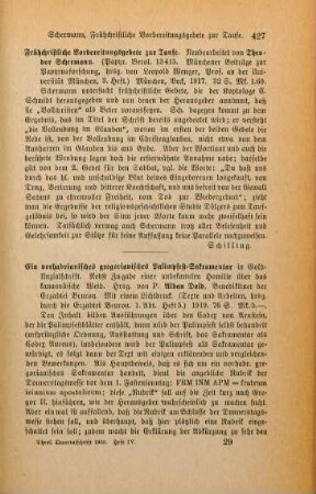 427 [Rezension] Schermann, Theodor, Frühchristliche Vorbereitungsgebete zur Taufe (Papyr. Berol. 13415)