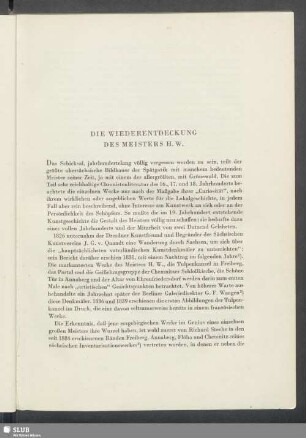 Die Wiederentdeckung Des Meisters H.W.