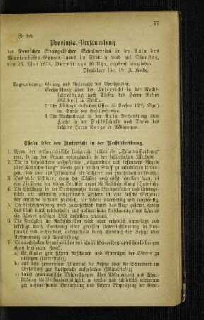 Provinzial-Versammlung des Deutschen Evangelischen Schulvereins