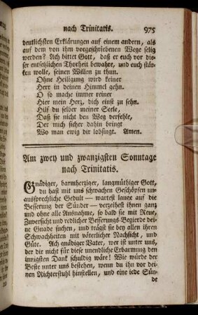 Am zwey und zwanzigsten Sonntage nach Trinitatis.