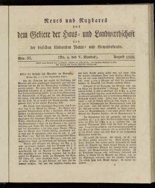 Nro. 93. (Nr. 5. des V. Bandes). August 1828.