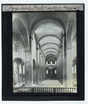 Maria Laach, Abteikirche : Innenansicht, Blick nach W, Mittelschiff