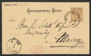 Brief an B. Schott's Söhne : 07.07.1886