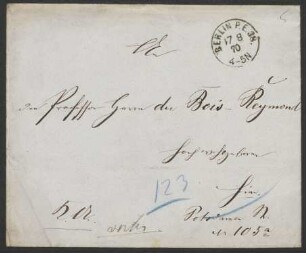 Brief an [Emil Heinrich] du Bois-Reymond : 17ten August 1870