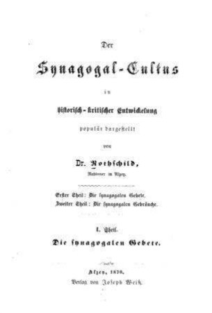 Die synagogalen Gebete / [David] Rothschild