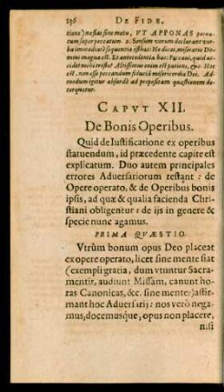Caput XII. De Bonis Operibus.