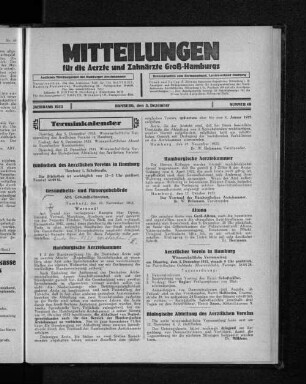 Jahrgang 1933, Hamburg, den 3. Dezember, Nummer 49