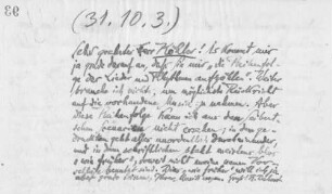 Brief an Bernhard Köhler