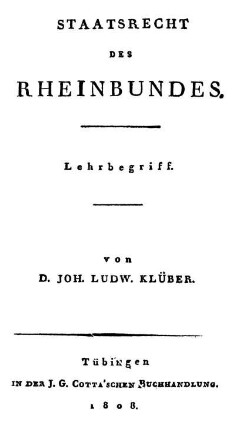 Staatsrecht des Rheinbundes : Lehrbegriff