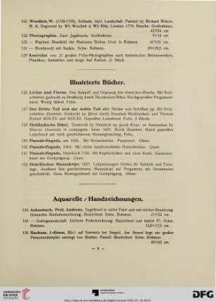 Aquarelle/Handzeichnungen (Nr. 133-191)