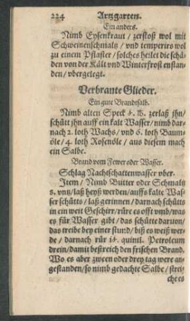 Verbrante Glieder.