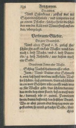 Verbrante Glieder.
