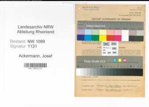 Entnazifizierung Josef Ackermann , geb. 10.07.1907 (Polizist)
