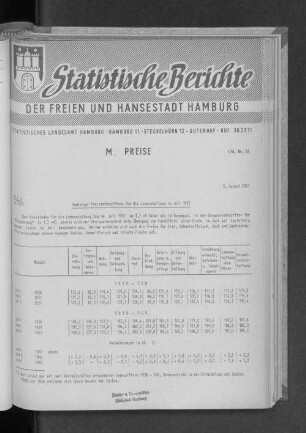 Hamburger Preisindexziffern für die Lebenshaltung im Juli 1957 : Lfd. Nr. 22