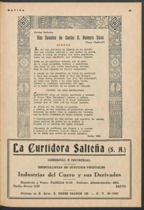 Poetas salteños - Dos sonetos de Carlos G. Romero Sosa : Ciudad [y] Cerro de San Bernardo