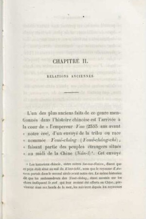 Chapitre II. Relations Anciennes.