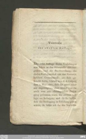 Vorrede zur zweyten Auflage.