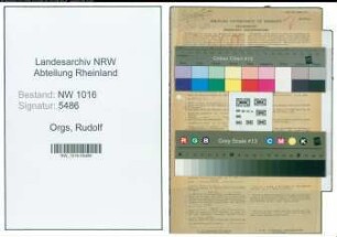 Entnazifizierung Rudolf Orgs , geb. 10.02.1897 (Kreisinspektor)