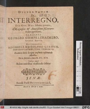 Dissertatio De Interregno