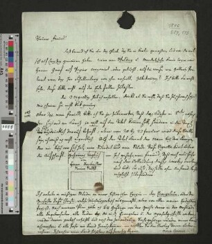 Brief an den Buchhändler Philipp Erasmus Reich