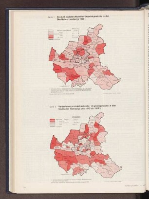 Ausmaß sozialstruktureller Ungleichgewichte in den Stadtteilen Hamburgs 1983