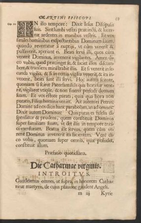 Die Catharinae virginis.