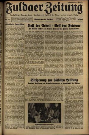 Erste Ausgabe vom Mittwoch, den 26. Mai 1937.