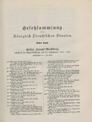 Nachträge Erster Band - Siebenter Band