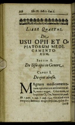 Sectio I. De Usu opii in Genere.