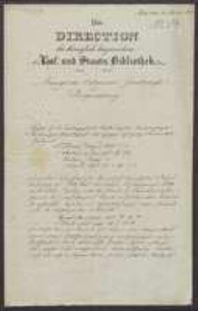 Brief von Philipp von Lichtenthaler von Bayerische Staatsbibliothek an Regensburgische Botanische Gesellschaft