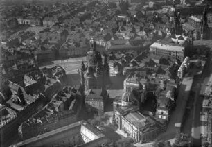 Dresden. Neumarkt und Umgebung. Luftbild-Schrägaufnahme