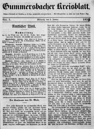 Gummersbacher Kreisblatt. 1851-1869
